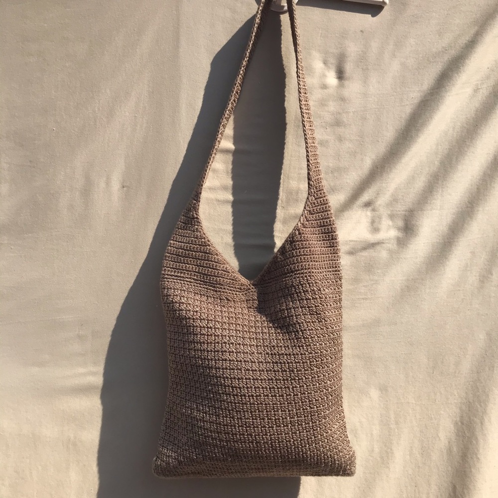 SAK crocheted shoulder bag taupe/beige